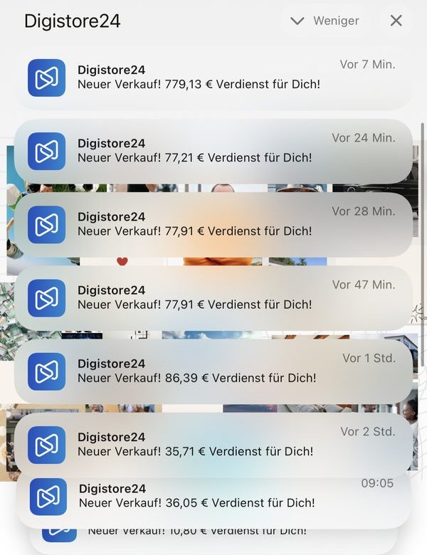 Digistore24-Benachrichtigungen über neue Verkäufe