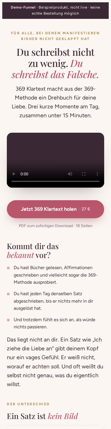 Salespage am Handy